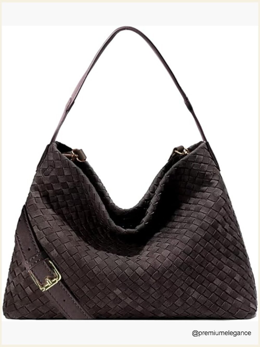 Woven Hobo Tote Handbag, Satchel Messenger Crossbody Bag with Clutch